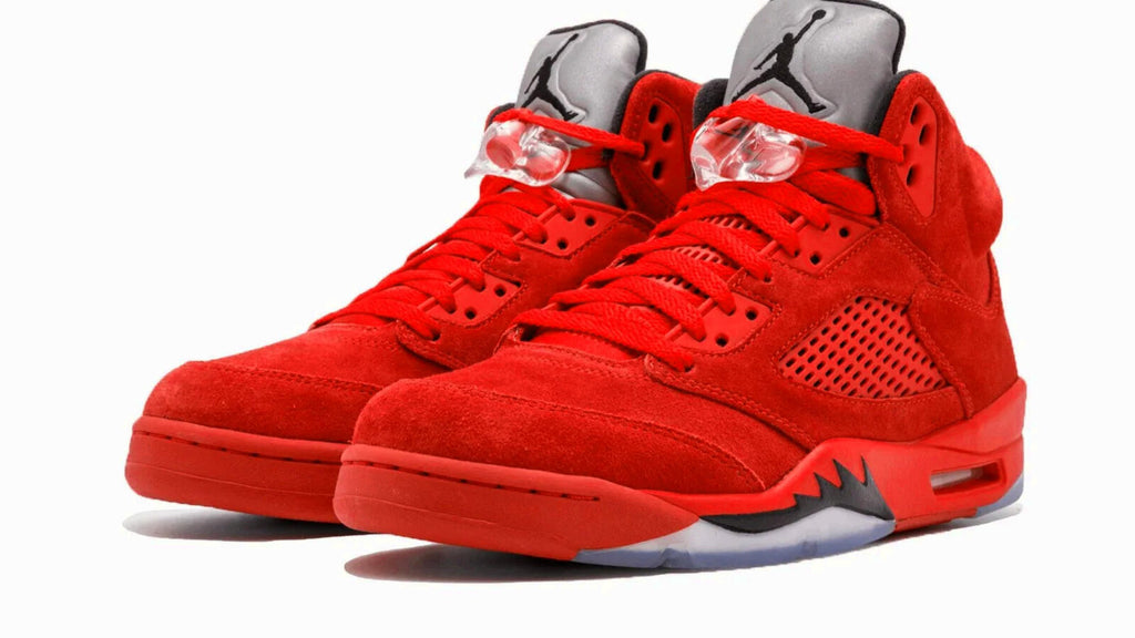 Jordan Brand Air Jordan 5 Retro Red Suede Sneakers
