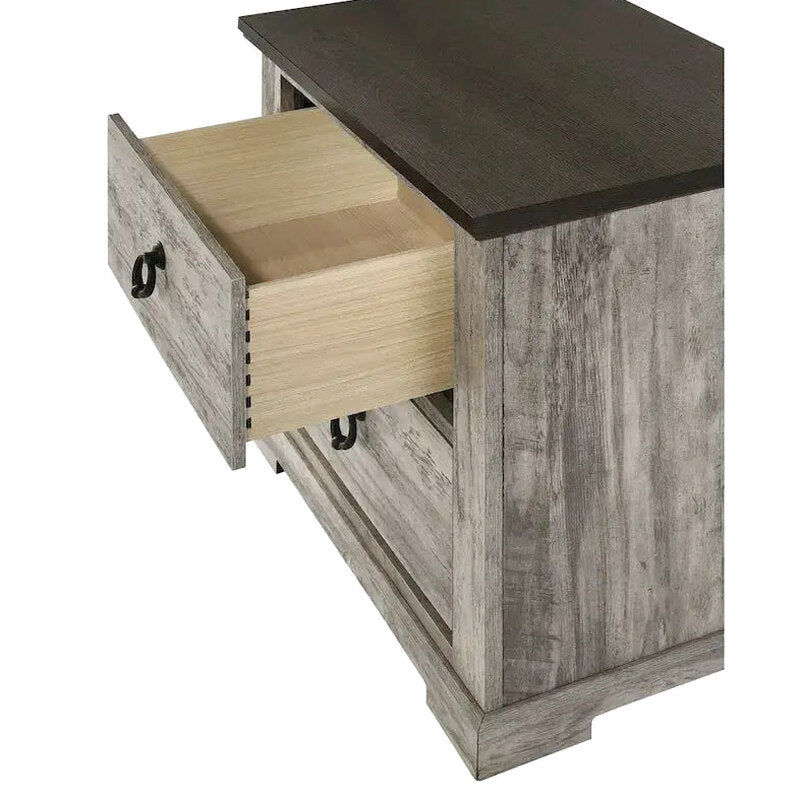 Aimon Rustic Gray 5-Piece Panel Bedroom Set - King Or Queen