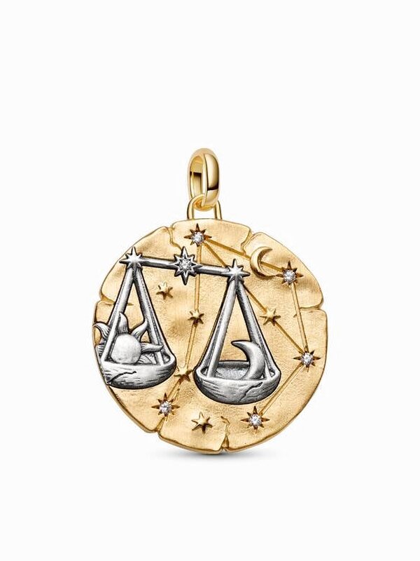 Oversized Libra Gold-Plated Medallion Charm