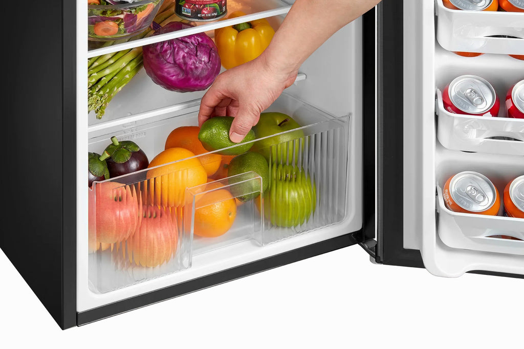 Arctic King Two-Door Mini Fridge With Freezer, 3.2 Cu. Ft., Stainless Steel