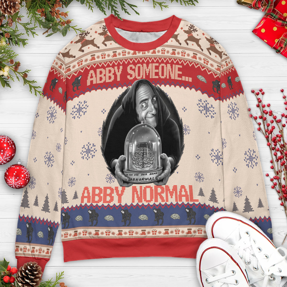 Abby Someone Young Frankenstein Ugly Christmas Sweatshirt