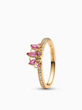 Tiara Pavé Ring - Gold and Light Purple