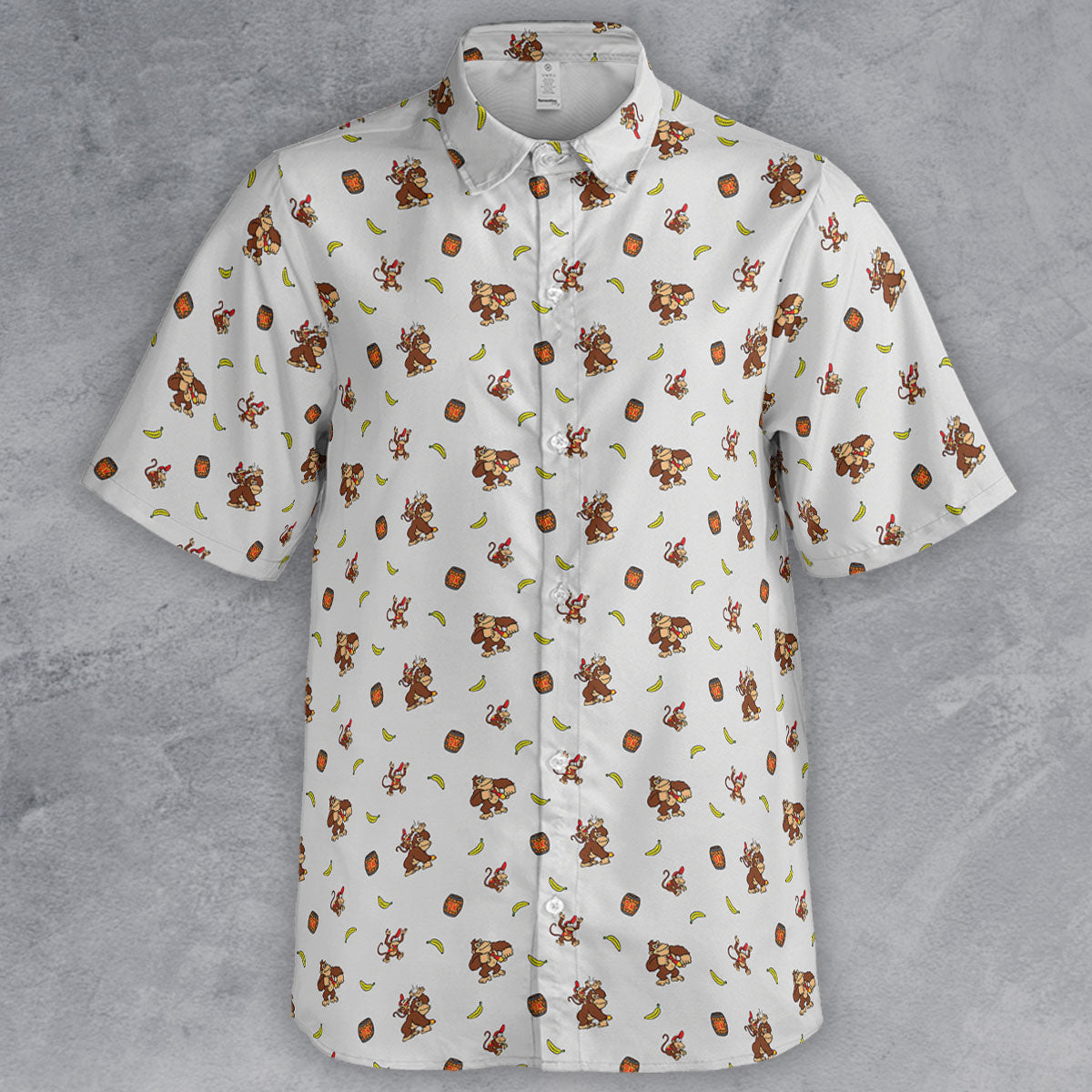 Nintendo Donkey Kong Characters Pattern Button Down Shirt