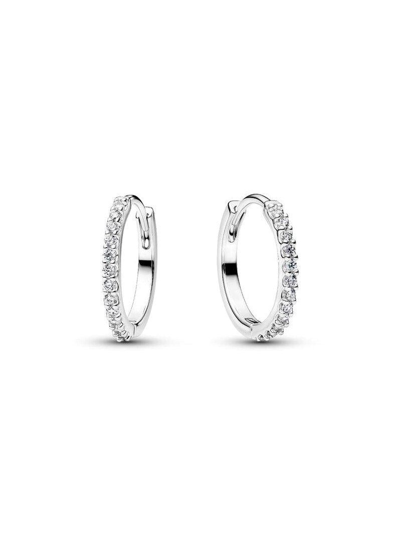 Sterling Silver Sparkling Mini Hoop Earrings