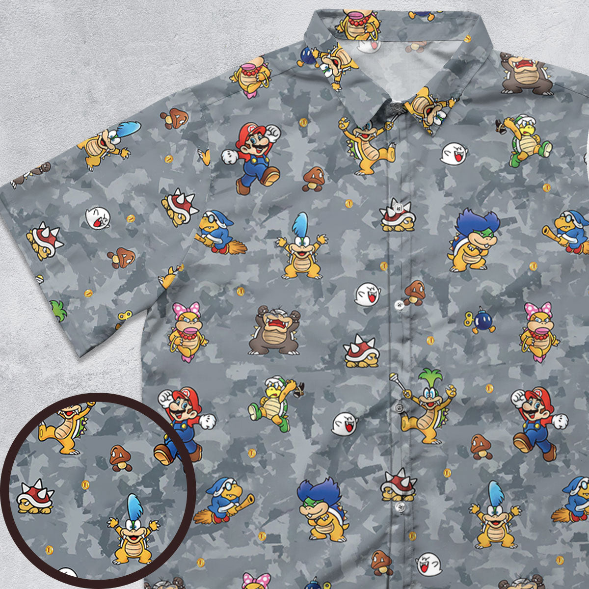 Super Mario Nintendo Video Game Button Down Shirt