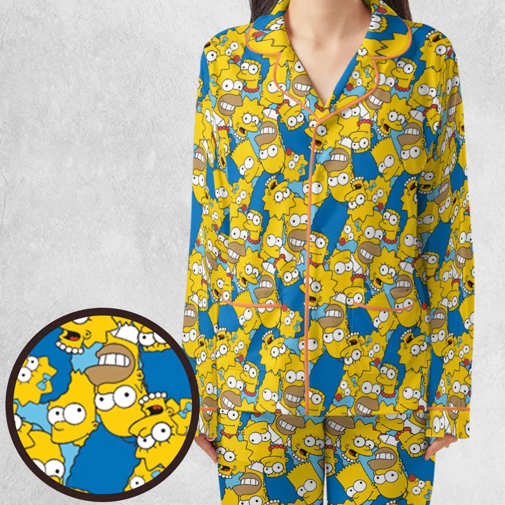 Head Toss The Simpson Characters Pajamas Set