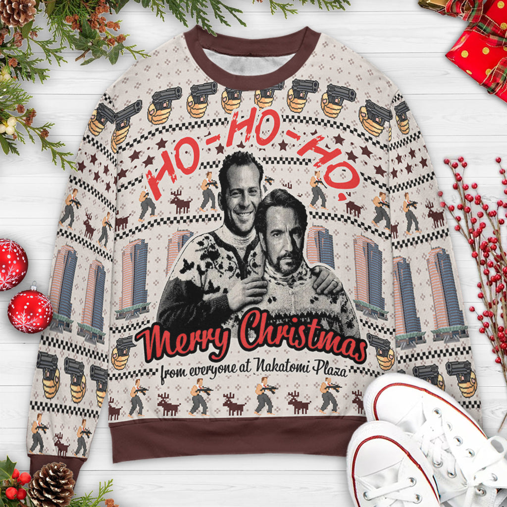 Ho Ho Ho Merry Christmas Die Hard Ugly Christmas Sweatshirt