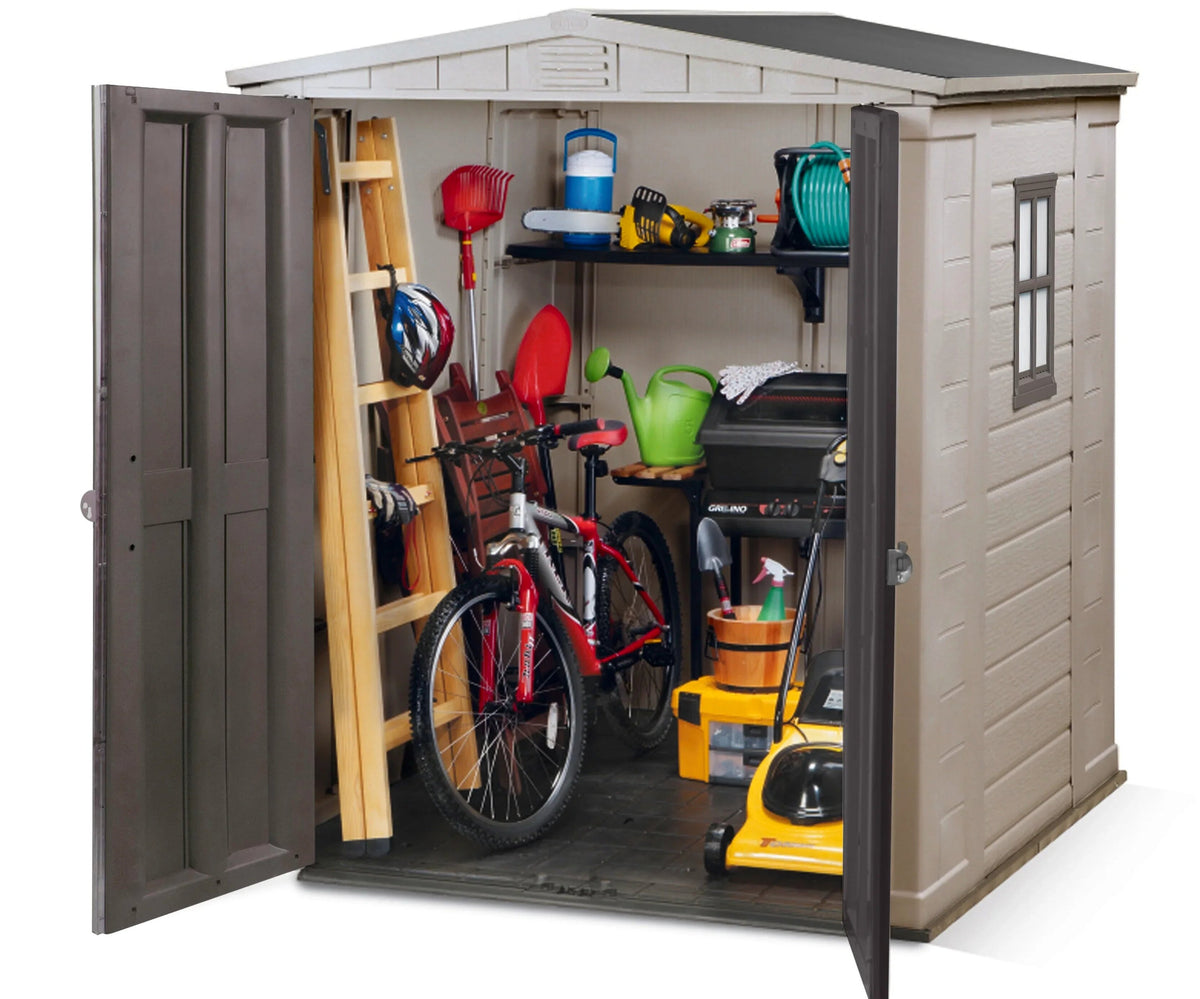 Keter Resin Outdoor Storage Shed, Taupe, 8 x 11 Foot - Factor
