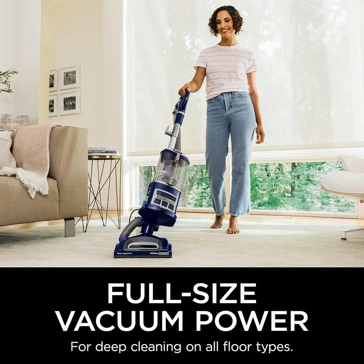 Upright Vacuum Navigator Lift-Away Deluxe With Large Dust Cup Capacity, HEPA Filter, Blue - NV360