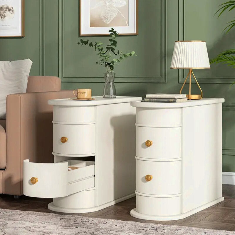 Solid Wood Chairside End Table, Two Drawers, 23.62'D x 10.63'W x 23.62'H