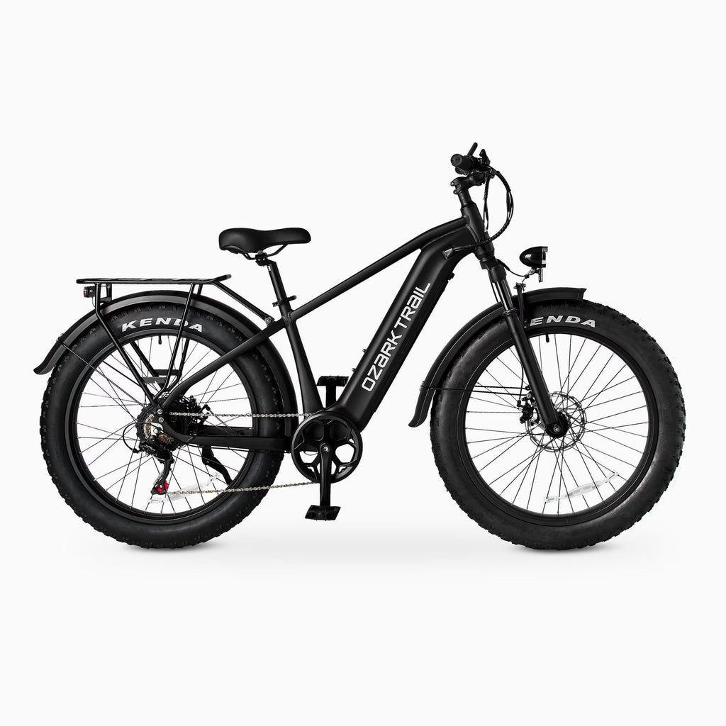 Ozark Trail Electric Fat Tire Bike, 26in, 48V, Class 2, Black, Fits Riders 5ft 2in - 6ft 1in - M.3 Ranger+