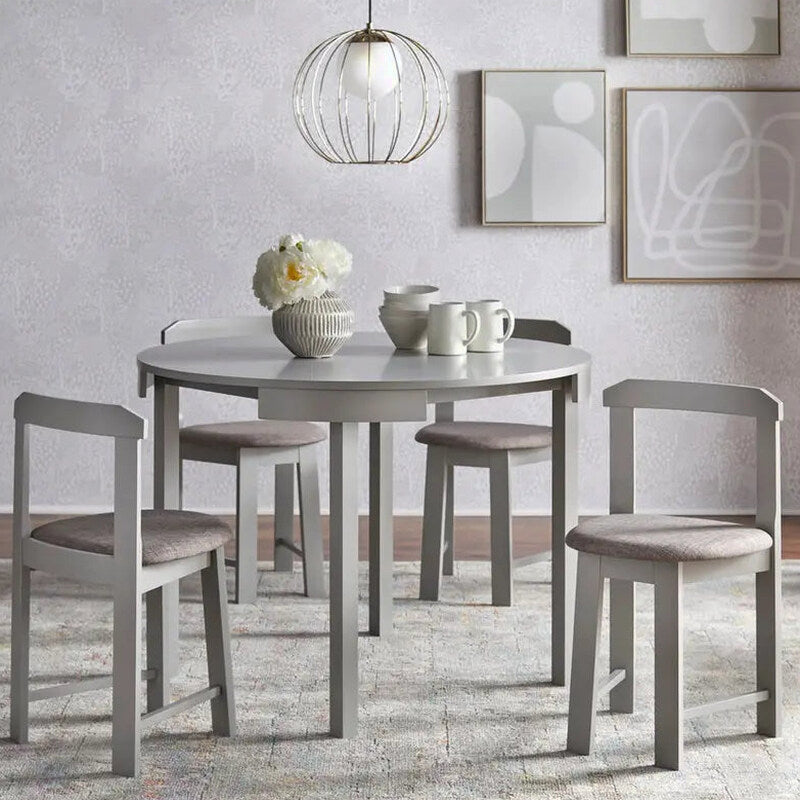 Tobey Harrisburg 5-Piece Round Dining Set, Table 29.6H x 41.3W x 41.3D, Chair 28.75H x 16.5W x 16.5D