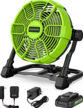 Greenworks 24V 10in 5-Speed Fan 500 CFM With 2.0Ah USB Battery And Charger