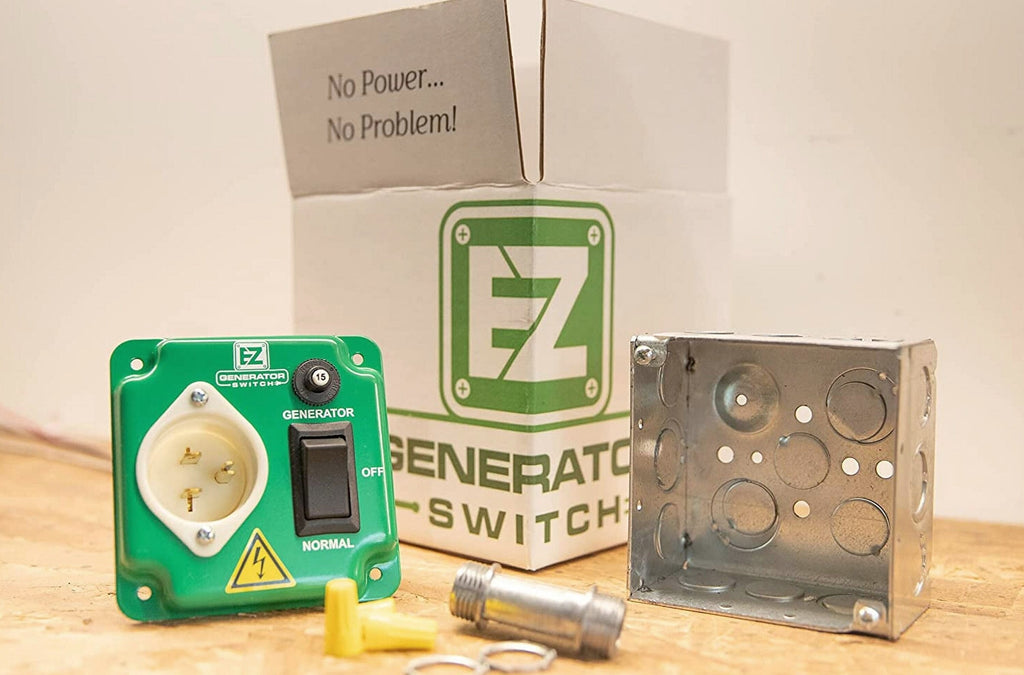EZ Generator Switch 15A 125V Green Manual Transfer Electrical Switch