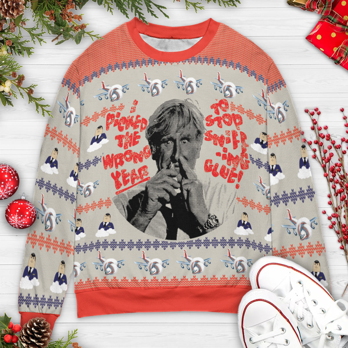 I Picked The Wrong Year Airplane Ugly Christmas Sweatshirt