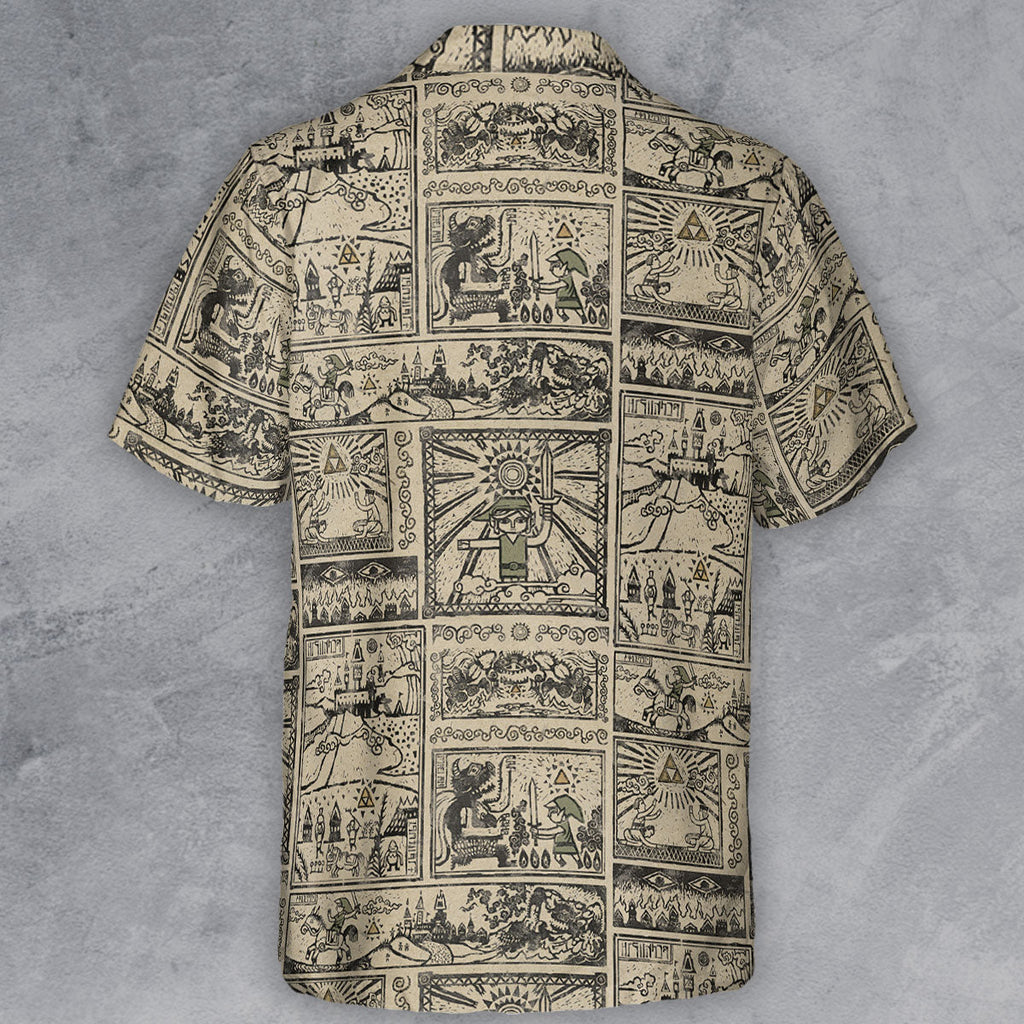 Zelda Story Of The Hero Time Legend Button Down Shirt