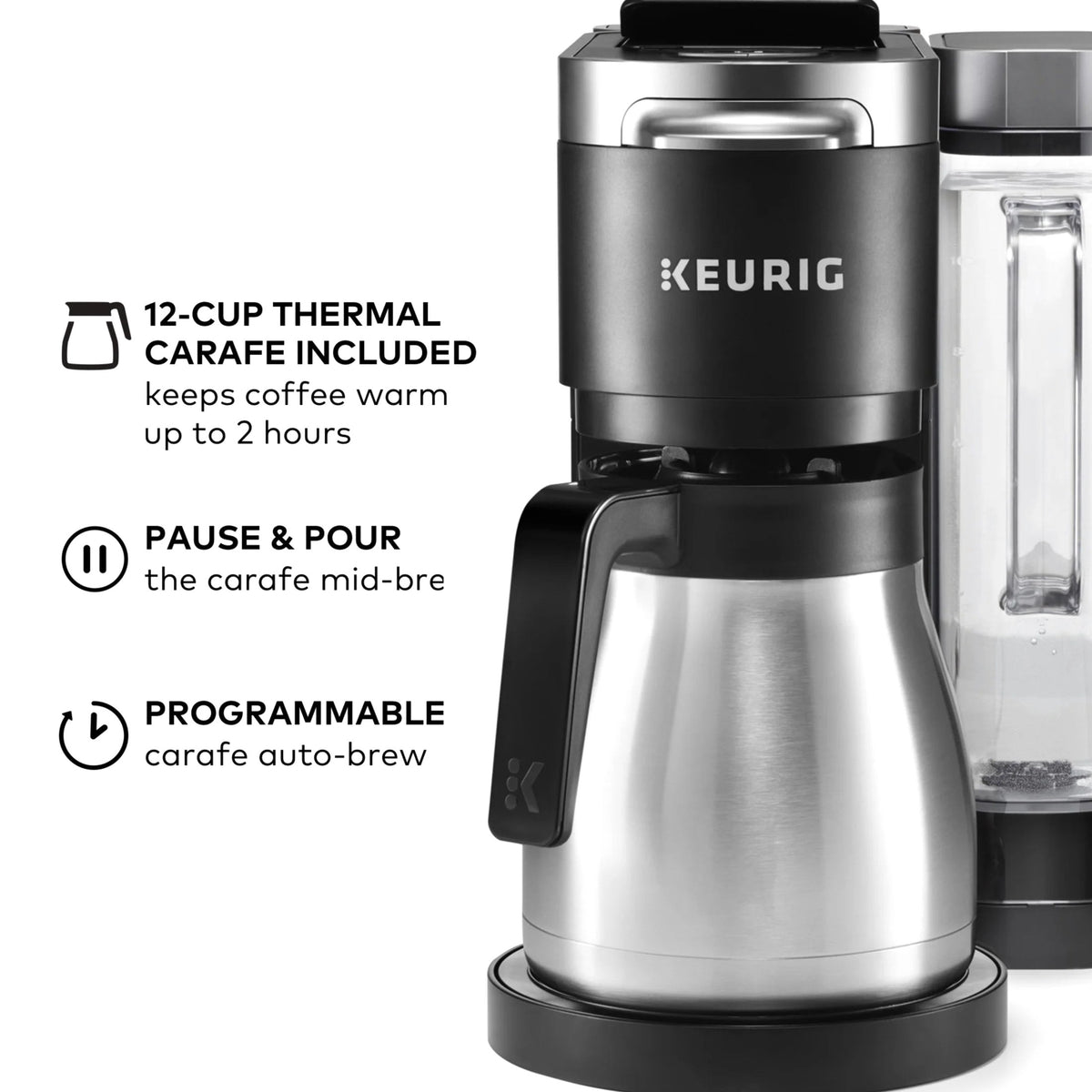 Keurig Single Serve And Carafe Coffee Maker With 12-Cup Thermal Carafe - K-Duo Plus