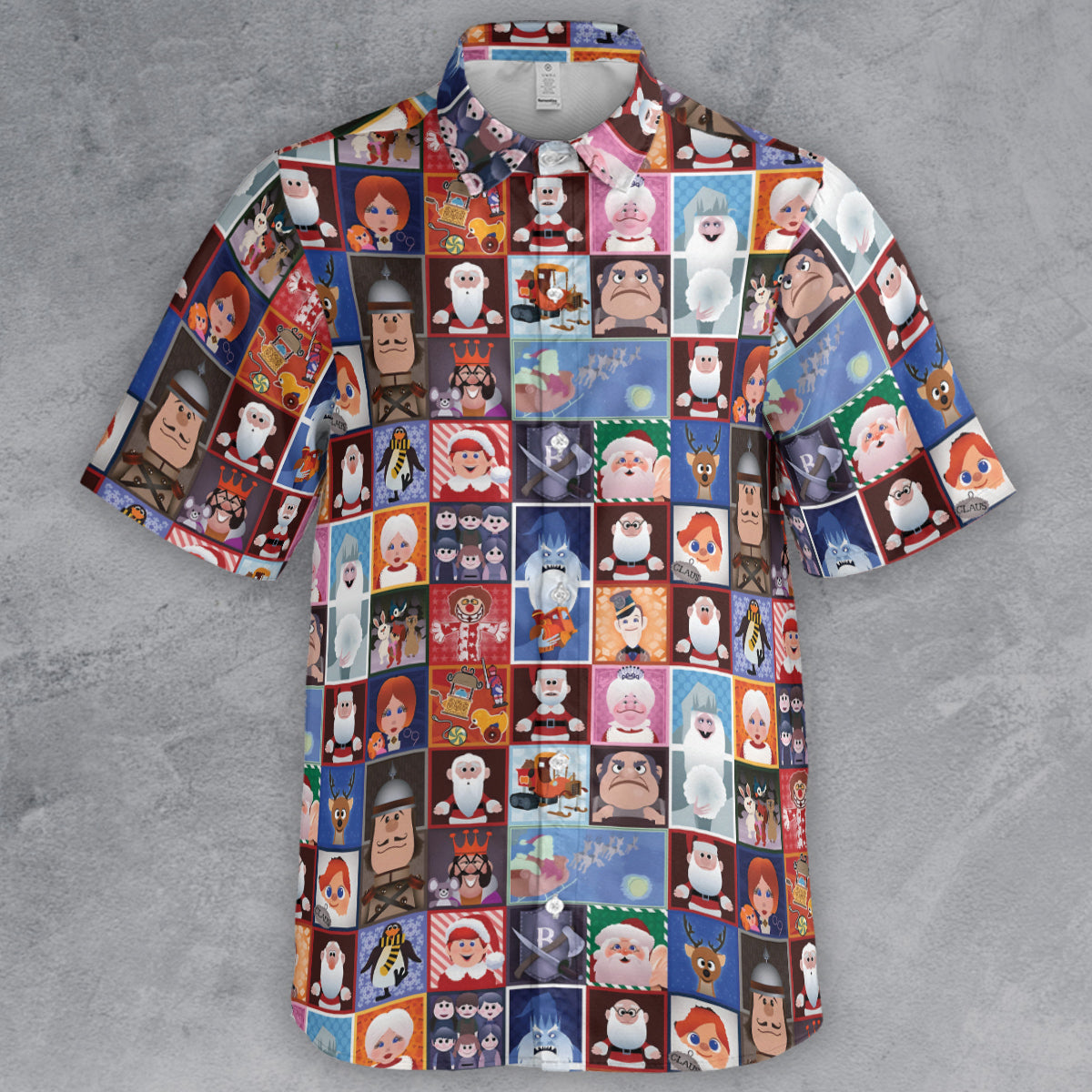 Santa Claus Is Comin' to Town Characters Button Down Shirt