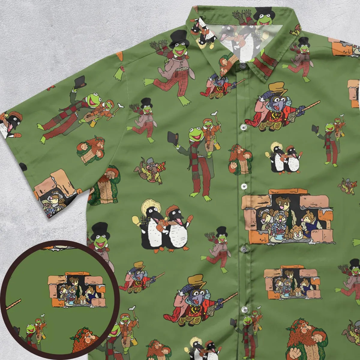 The Muppet Christmas Carol Characters Button Down Shirt