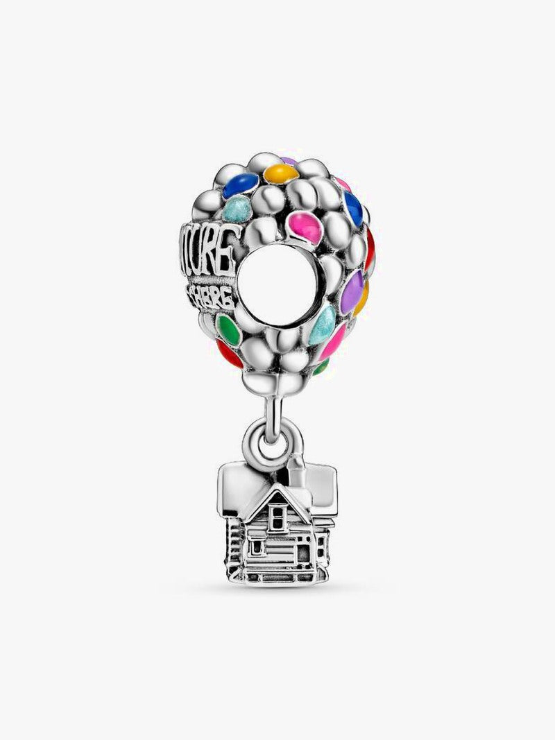 House With Colorful Balloons Dangle Charm