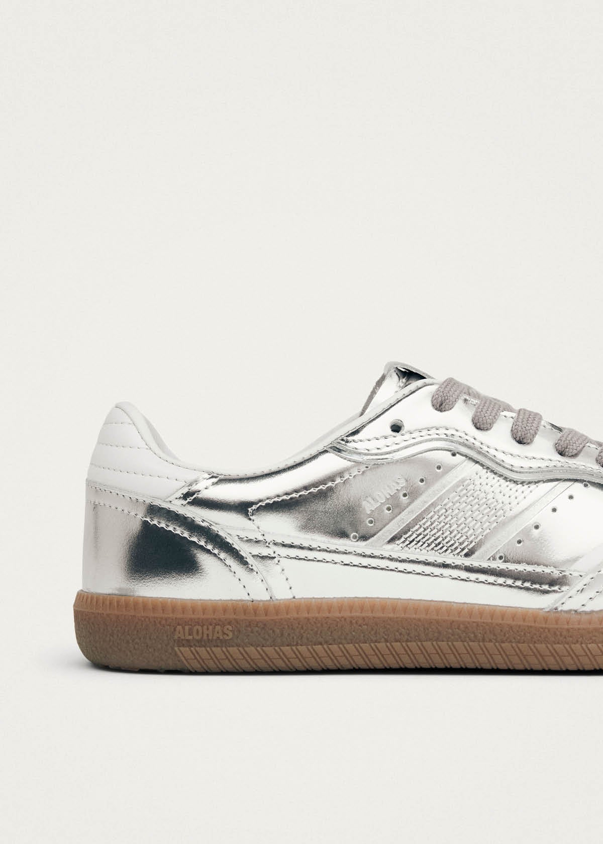 Tb.490 Silver Cream Leather Sneakers – Chiro Moyo Unisex Shoes