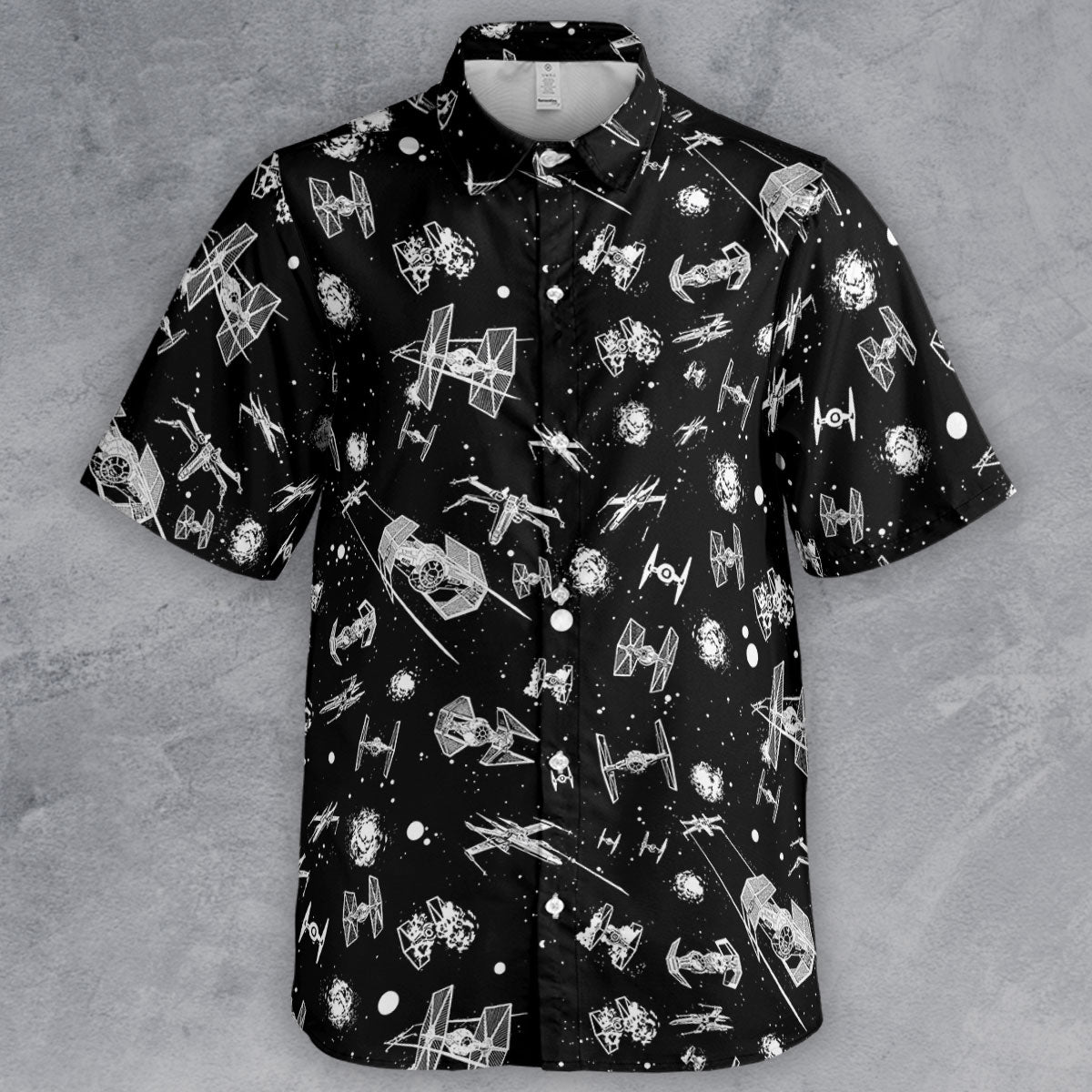 Space Ship Battle Star Wars Button Down Shirt