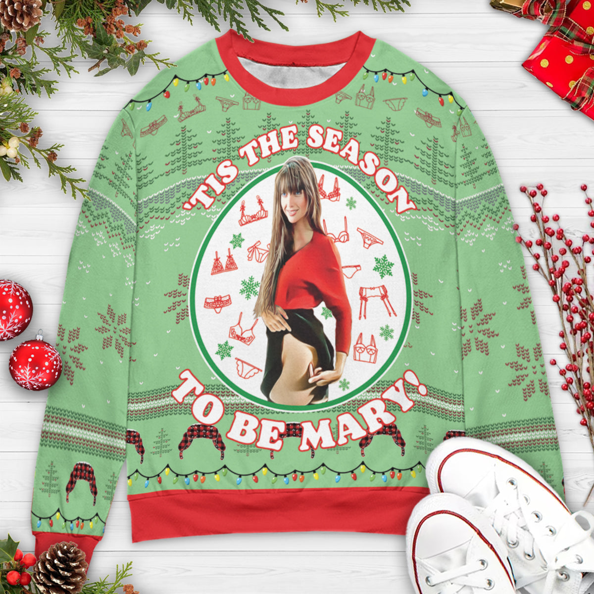 Tis the Season To Be Mary Christmas Vacation Ugly Christmas Sweatshirt