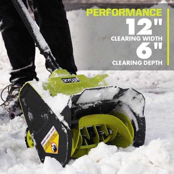 RYOBI 40V Cordless Electric Snow Shovel With 4.0 Ah Battery And Charger - 12 in
