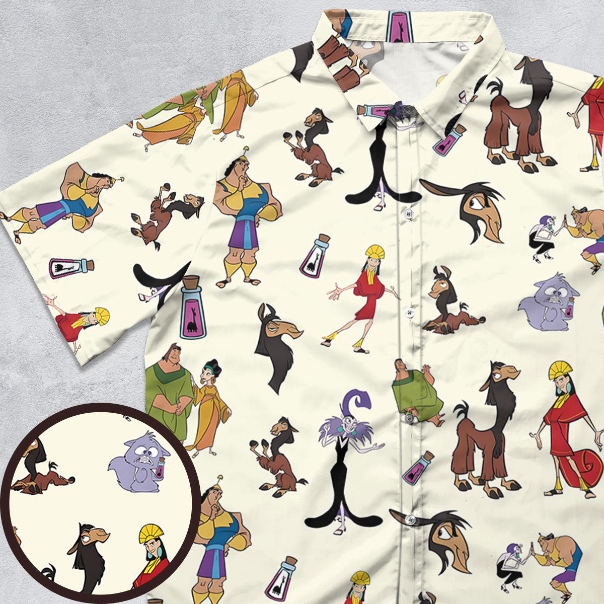 Kuzco and Friends The Emperor's New Groove Button Down Shirt