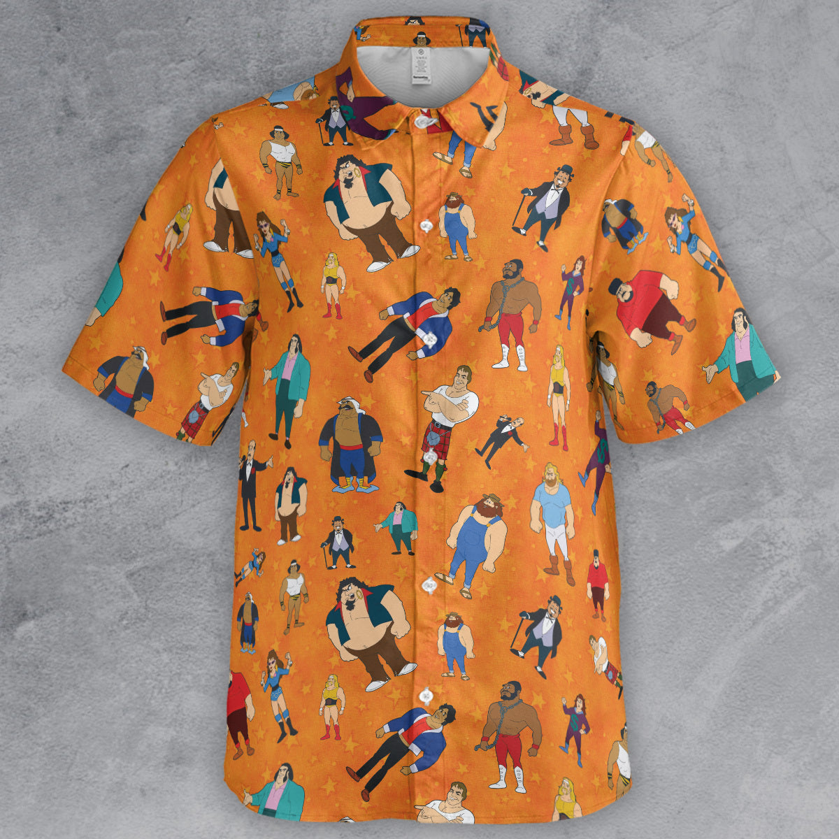 80s Hulk Rock 'n' Wrestling Characters Button Down Shirt