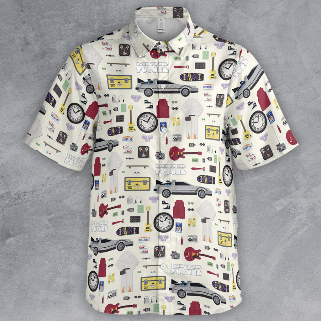 Back to the Future Pattern Button Down Shirt