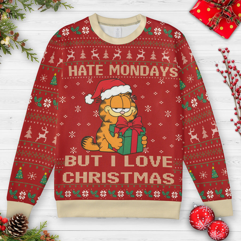 Hate Monday But Love Xmas Garfield Ugly Christmas Sweatshirt
