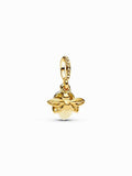 Glow Glass Insect Dangle Charm - Gold