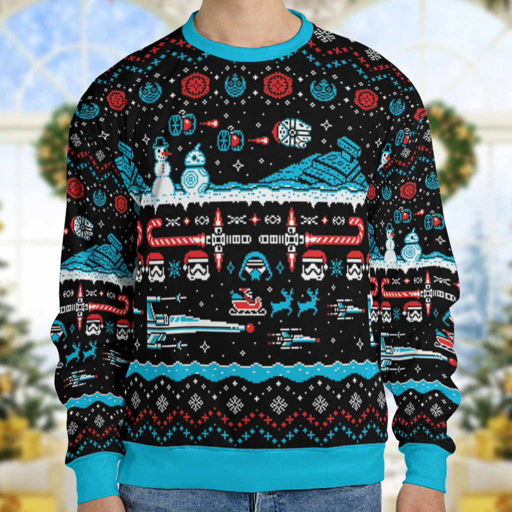 Festive Force Be With You Star Wars Ugly Christmas Sweatshirt