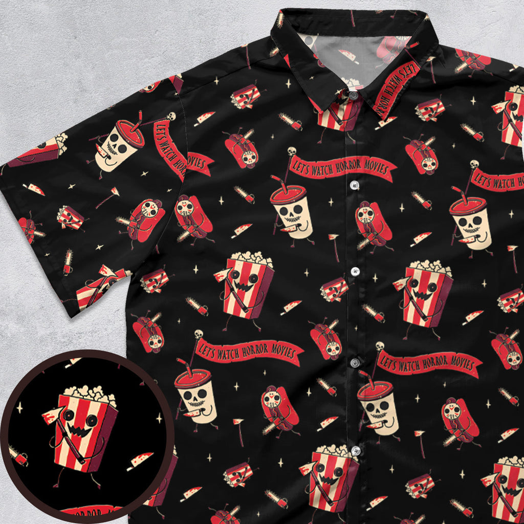 Let's Watch Horror Movies Button Down Shirt