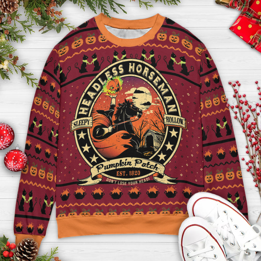 Don't Lose Your Head Now Sleepy Hollow Ugly Christmas Sweatshirt