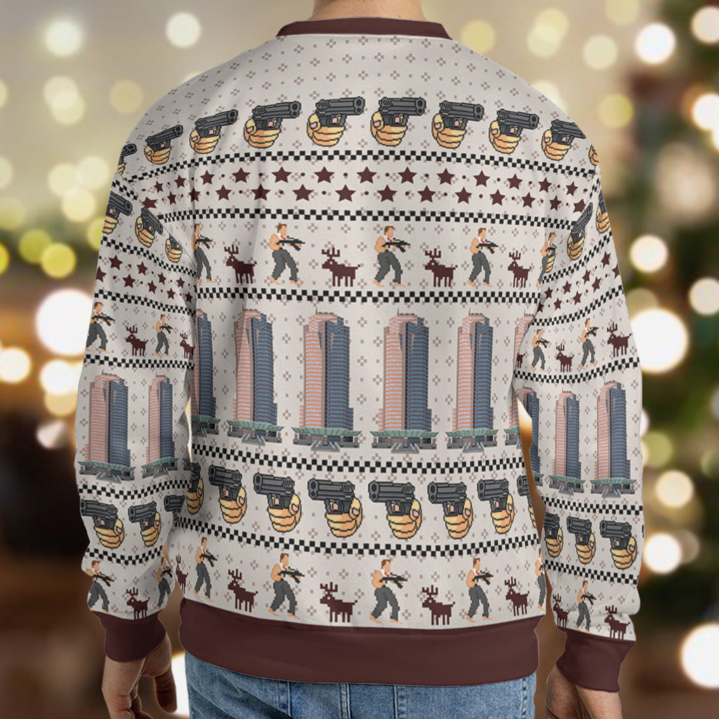 Ho Ho Ho Merry Christmas Die Hard Ugly Christmas Sweatshirt