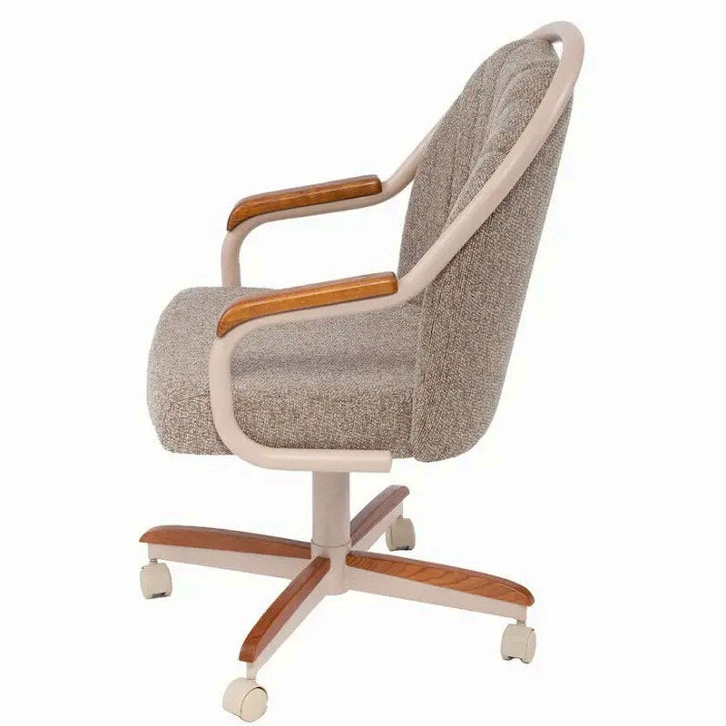Swivel And Tilt Rolling Caster Chair With Cushioned Seat - Casual Dining Office Or Home Use