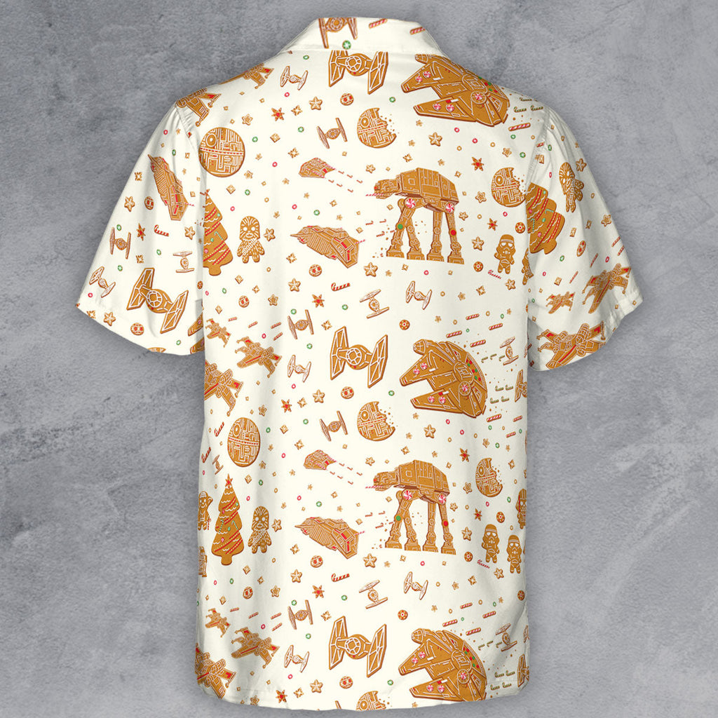 Gingerbread Christmas Star Wars Button Down Shirt