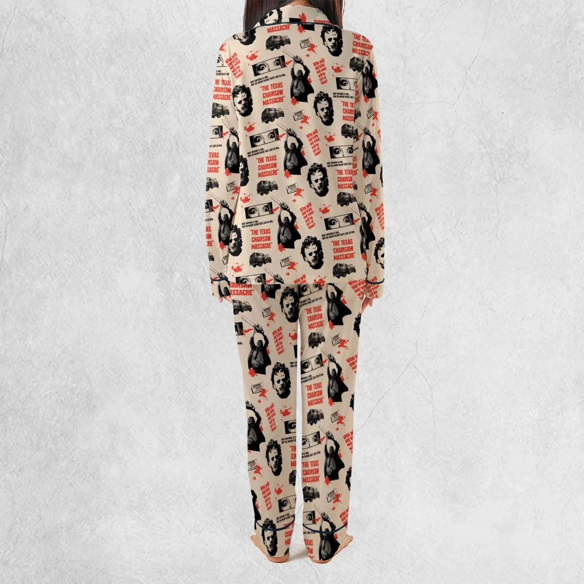 Leatherface The Texas Chainsaw Massacre Horror Pattern Pajamas Set