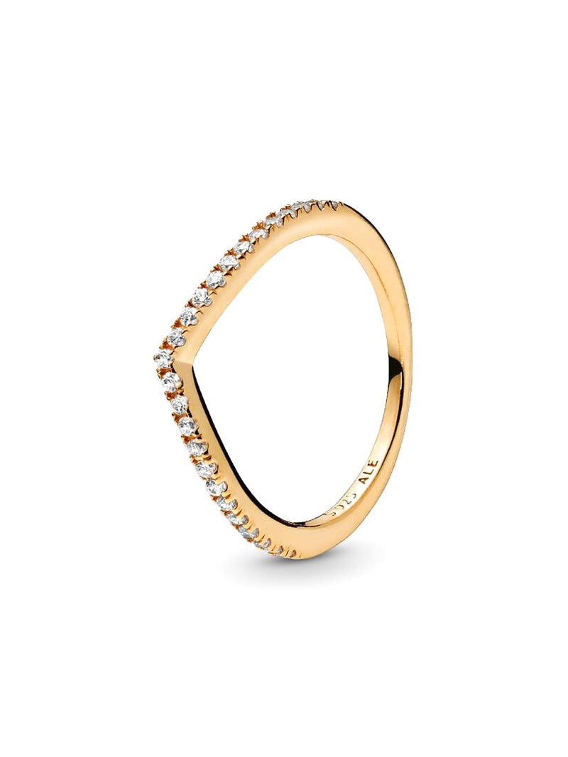 Gold Tone Wishbone and Heart Ring Set