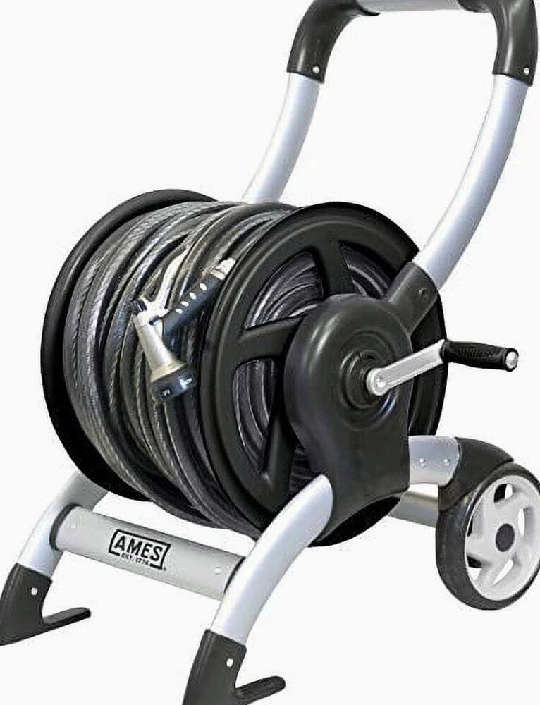 The Ames Company Aluminum Hose Reel Cart, Silver, 200 Ft - 2518000