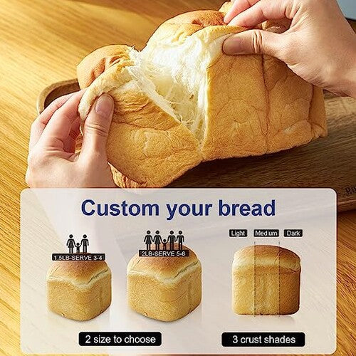 Neretva Automatic Bread Maker Machine With Sourdough Setting - 20-in-1