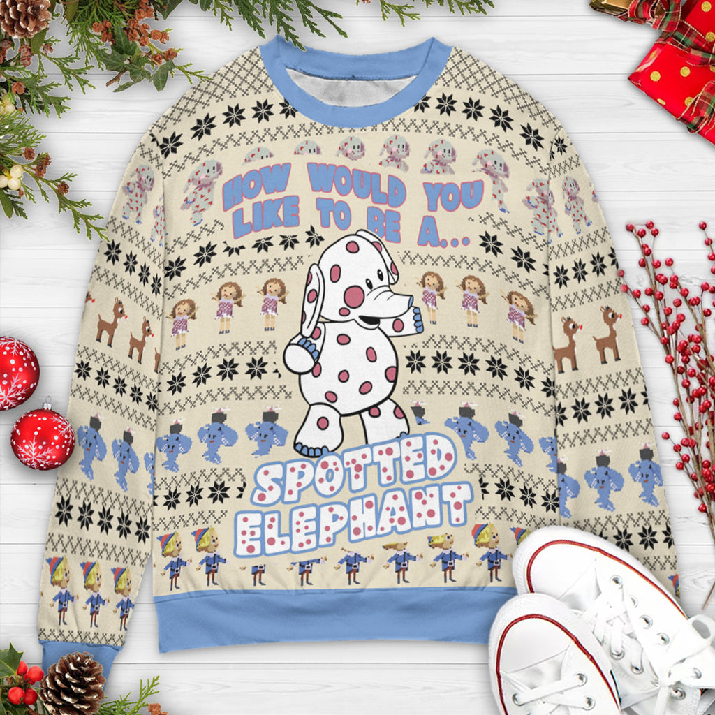 Spotted Elephant Ugly Christmas Sweatshirt