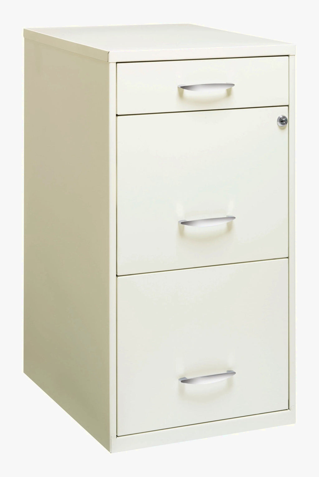 Space Solutions 3 Drawer Letter Width Vertical File Cabinet With Pencil Drawer, White