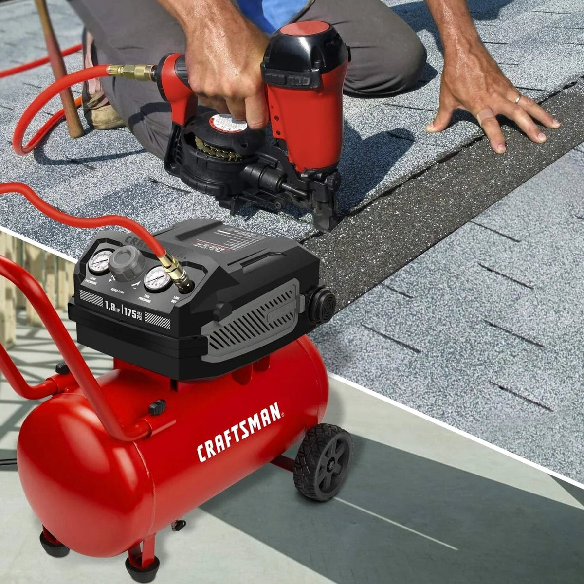 CRAFTSMAN Hard Air Compressor, 10 Gallon, 1.8 HP, 175 PSI, 4.0 CFM @ 90 PSI - CMXECXA0201041