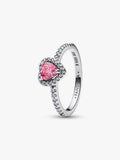 Pink Heart Pavé Ring - Sterling Silver