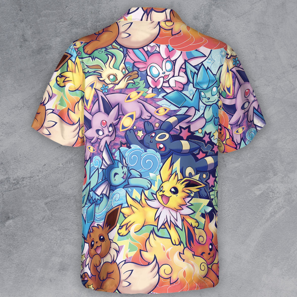 Evolutionary line of Eevee Pokemon Button Down Shirt