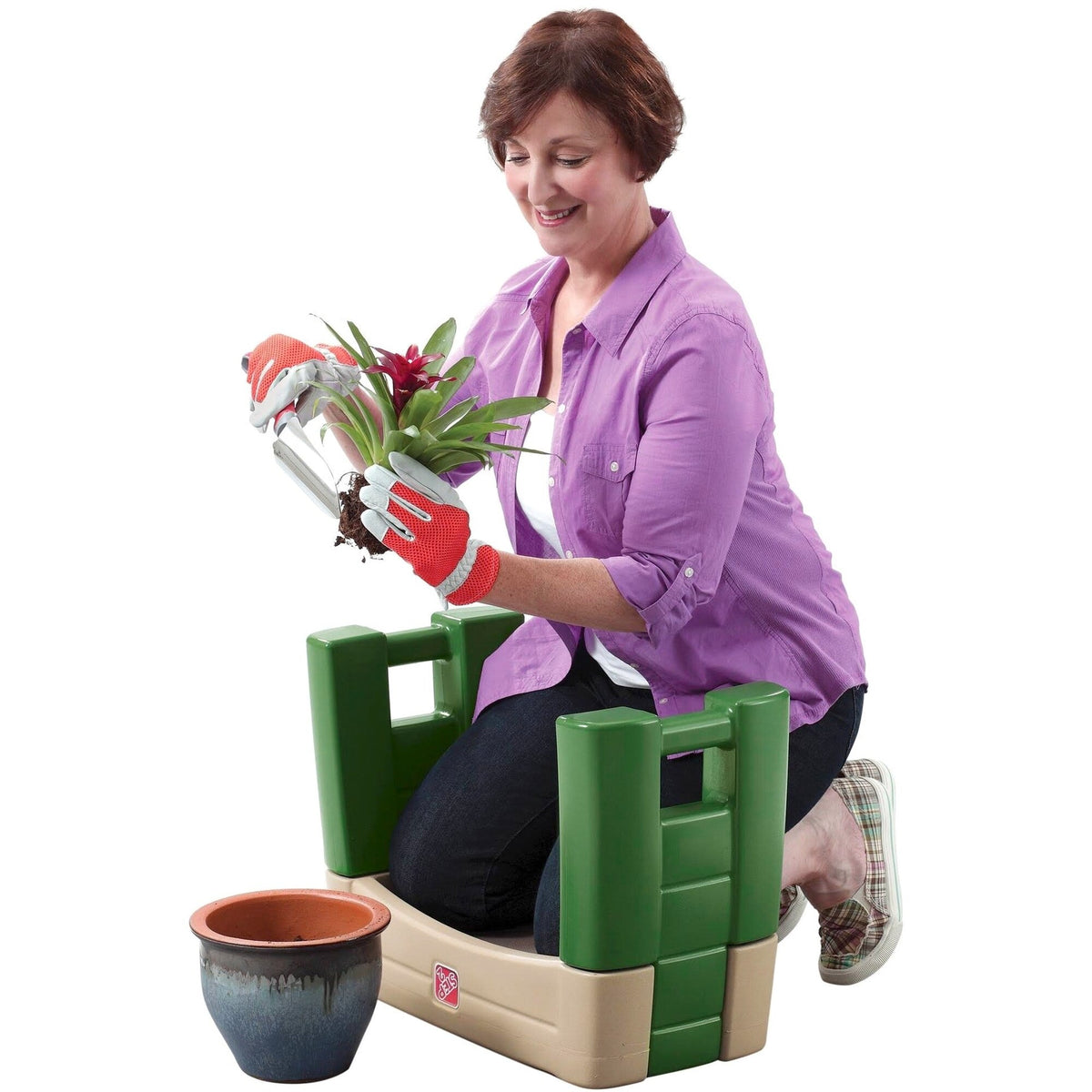 Step 2 Garden Kneeler Seat, Green - 16.25 in H x 21.75 in W x 10.75 in D
