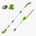 Greenworks 40V 20in Pole Saw With Hedge Trimmer Attachment, 2.0 Ah Battery And Charger